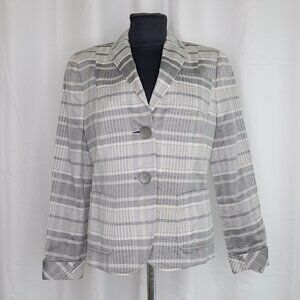 Akris Punto Silk Plaid Blazer Sz 10